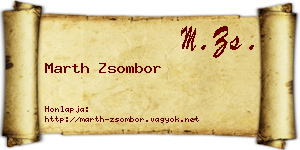 Marth Zsombor névjegykártya